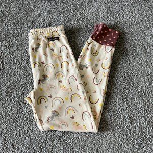 Matilda Jane pants girls 8 tan cream mauve pajamas joggers cozy casual girly‎